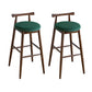 Contemporary Ash Wood Backrest Counter High Stool with 4 Legs Green 2 Piece Set Clearhalo 'Bar Furniture' 'Bar Stools' 'bar_stools' 'furn' 'furn_bar_stools' 'Furniture' 'Kitchen & Dining Furniture' 7734484