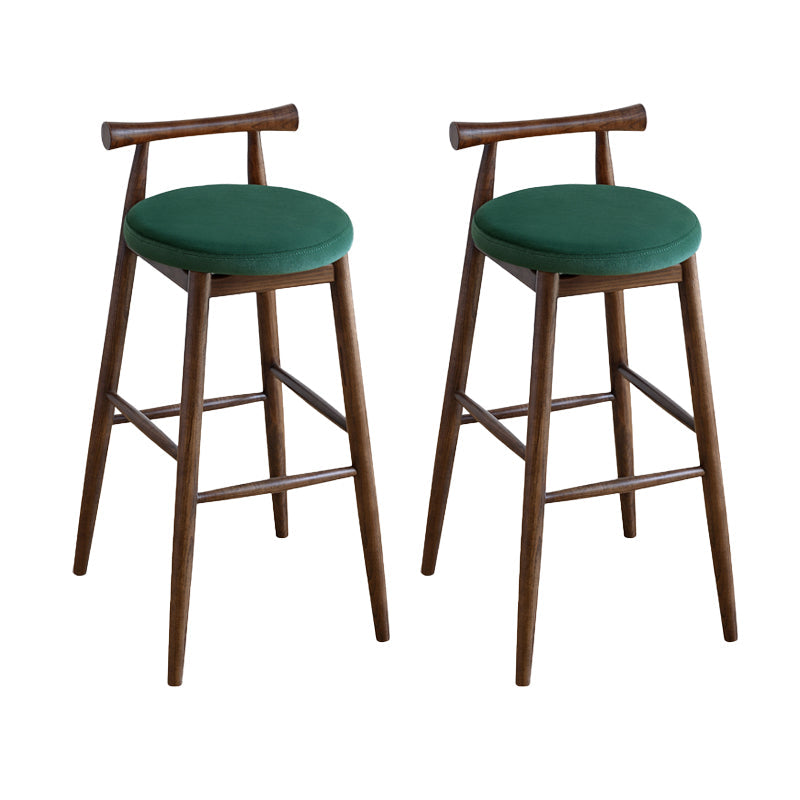 Contemporary Ash Wood Backrest Counter High Stool with 4 Legs Green 2 Piece Set Clearhalo 'Bar Furniture' 'Bar Stools' 'bar_stools' 'furn' 'furn_bar_stools' 'Furniture' 'Kitchen & Dining Furniture' 7734484