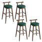 Contemporary Ash Wood Backrest Counter High Stool with 4 Legs Green 4 Piece Set Clearhalo 'Bar Furniture' 'Bar Stools' 'bar_stools' 'furn' 'furn_bar_stools' 'Furniture' 'Kitchen & Dining Furniture' 7734487