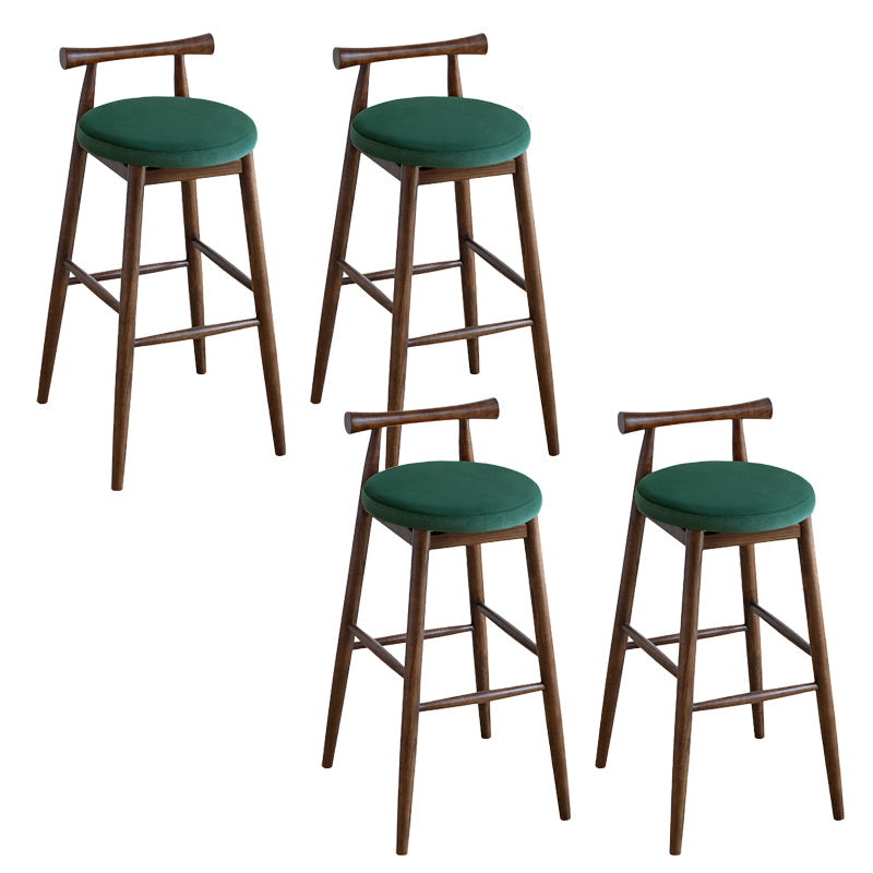 Contemporary Ash Wood Backrest Counter High Stool with 4 Legs Green 4 Piece Set Clearhalo 'Bar Furniture' 'Bar Stools' 'bar_stools' 'furn' 'furn_bar_stools' 'Furniture' 'Kitchen & Dining Furniture' 7734487