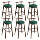 Contemporary Ash Wood Backrest Counter High Stool with 4 Legs Green 6 Piece Set Clearhalo 'Bar Furniture' 'Bar Stools' 'bar_stools' 'furn' 'furn_bar_stools' 'Furniture' 'Kitchen & Dining Furniture' 7734489