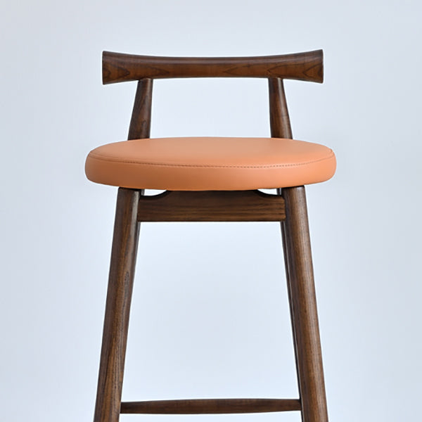 Contemporary Ash Wood Backrest Counter High Stool with 4 Legs Clearhalo 'Bar Furniture' 'Bar Stools' 'bar_stools' 'furn' 'furn_bar_stools' 'Furniture' 'Kitchen & Dining Furniture' 7734490