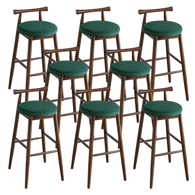 Contemporary Ash Wood Backrest Counter High Stool with 4 Legs Green 8 Piece Set Clearhalo 'Bar Furniture' 'Bar Stools' 'bar_stools' 'furn' 'furn_bar_stools' 'Furniture' 'Kitchen & Dining Furniture' 7734491
