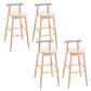 Contemporary Ash Wood Backrest Counter High Stool with 4 Legs Wood 4 Piece Set Clearhalo 'Bar Furniture' 'Bar Stools' 'bar_stools' 'furn' 'furn_bar_stools' 'Furniture' 'Kitchen & Dining Furniture' 7734495