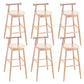 Contemporary Ash Wood Backrest Counter High Stool with 4 Legs Wood 6 Piece Set Clearhalo 'Bar Furniture' 'Bar Stools' 'bar_stools' 'furn' 'furn_bar_stools' 'Furniture' 'Kitchen & Dining Furniture' 7734496