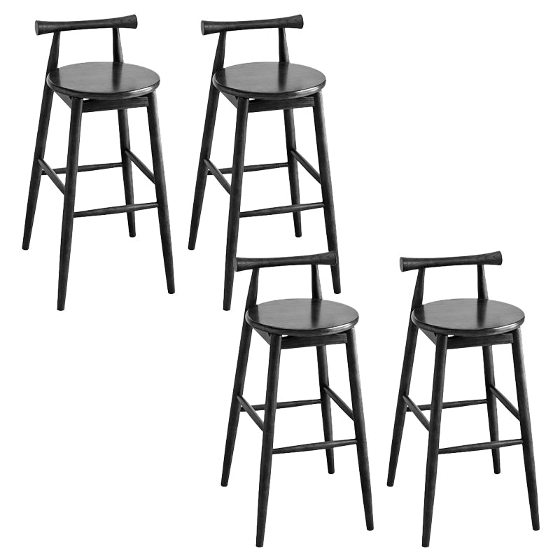 Contemporary Ash Wood Backrest Counter High Stool with 4 Legs Black 4 Piece Set Clearhalo 'Bar Furniture' 'Bar Stools' 'bar_stools' 'furn' 'furn_bar_stools' 'Furniture' 'Kitchen & Dining Furniture' 7734500