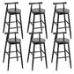 Contemporary Ash Wood Backrest Counter High Stool with 4 Legs Black 6 Piece Set Clearhalo 'Bar Furniture' 'Bar Stools' 'bar_stools' 'furn' 'furn_bar_stools' 'Furniture' 'Kitchen & Dining Furniture' 7734501