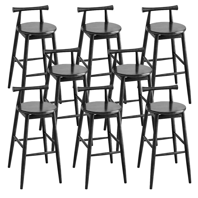 Contemporary Ash Wood Backrest Counter High Stool with 4 Legs Black 8 Piece Set Clearhalo 'Bar Furniture' 'Bar Stools' 'bar_stools' 'furn' 'furn_bar_stools' 'Furniture' 'Kitchen & Dining Furniture' 7734502