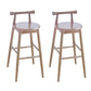Contemporary Ash Wood Backrest Counter High Stool with 4 Legs Light Walnut 2 Piece Set Clearhalo 'Bar Furniture' 'Bar Stools' 'bar_stools' 'furn' 'furn_bar_stools' 'Furniture' 'Kitchen & Dining Furniture' 7734504