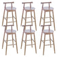 Contemporary Ash Wood Backrest Counter High Stool with 4 Legs Light Walnut 6 Piece Set Clearhalo 'Bar Furniture' 'Bar Stools' 'bar_stools' 'furn' 'furn_bar_stools' 'Furniture' 'Kitchen & Dining Furniture' 7734506