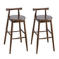 Contemporary Ash Wood Backrest Counter High Stool with 4 Legs Walnut 2 Piece Set Clearhalo 'Bar Furniture' 'Bar Stools' 'bar_stools' 'furn' 'furn_bar_stools' 'Furniture' 'Kitchen & Dining Furniture' 7734509