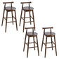 Contemporary Ash Wood Backrest Counter High Stool with 4 Legs Walnut 4 Piece Set Clearhalo 'Bar Furniture' 'Bar Stools' 'bar_stools' 'furn' 'furn_bar_stools' 'Furniture' 'Kitchen & Dining Furniture' 7734510