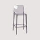 Contemporary Plastic Transparent Backrest Counter High Stool with 4 Legs