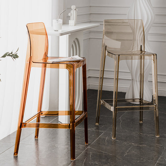 Sgabello con altissimo antello sgabello con cornice trasparente di plastica contemporanea con 4 gambe