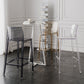 Contemporary Plastic Transparent Backrest Counter High Stool with 4 Legs