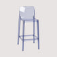 Contemporary Plastic Transparent Backrest Counter High Stool with 4 Legs