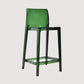 Contemporary Plastic Transparent Backrest Counter High Stool with 4 Legs
