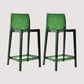 Contemporary Plastic Transparent Backrest Counter High Stool with 4 Legs