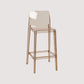 Contemporary Plastic Transparent Backrest Counter High Stool with 4 Legs