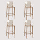 Contemporary Plastic Transparent Backrest Counter High Stool with 4 Legs