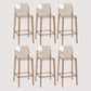 Contemporary Plastic Transparent Backrest Counter High Stool with 4 Legs