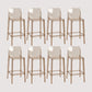 Contemporary Plastic Transparent Backrest Counter High Stool with 4 Legs