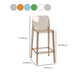 Contemporary Plastic Transparent Backrest Counter High Stool with 4 Legs