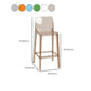 Contemporary Plastic Transparent Backrest Counter High Stool with 4 Legs