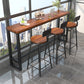 1/4 Pieces Industrial Rectangle Solid Wood Pub Table with High Stools