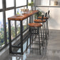 1/4 Pieces Industrial Rectangle Solid Wood Pub Table with High Stools