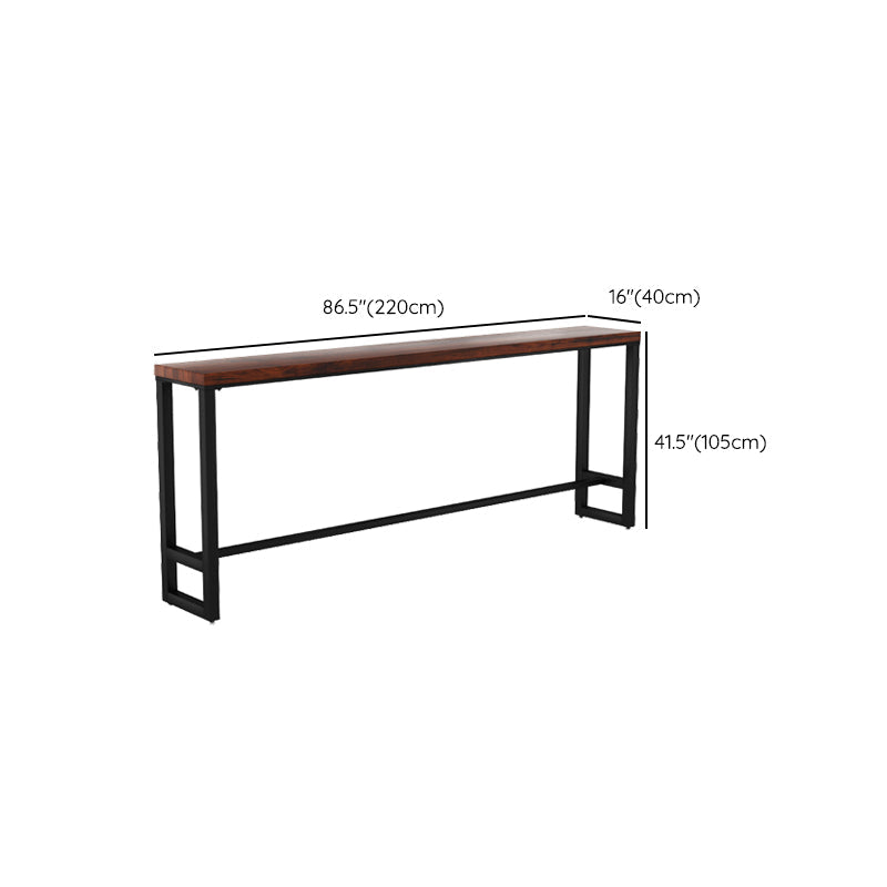 1/4 Pieces Industrial Rectangle Solid Wood Pub Table with High Stools