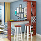 Contemporary Glass Top Rectangle Bar Table for Kitchen Dining Room Red Brown Without Chairs Clearhalo 'Bar Furniture' 'Bar Tables' 'bar_tables' 'furn' 'furn_bar_tables' 'Furniture' 'Kitchen & Dining Furniture' 7734797