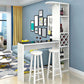 Contemporary Glass Top Rectangle Bar Table for Kitchen Dining Room White Without Chairs Clearhalo 'Bar Furniture' 'Bar Tables' 'bar_tables' 'furn' 'furn_bar_tables' 'Furniture' 'Kitchen & Dining Furniture' 7734798