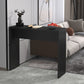 Contemporary Rectangle Double Pedestal Bar Table for Kitchen Dining Room Black Without Chairs Clearhalo 'Bar Furniture' 'Bar Tables' 'bar_tables' 'furn' 'furn_bar_tables' 'Furniture' 'Kitchen & Dining Furniture' 7734813