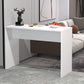 Contemporary Rectangle Double Pedestal Bar Table for Kitchen Dining Room White Without Chairs Clearhalo 'Bar Furniture' 'Bar Tables' 'bar_tables' 'furn' 'furn_bar_tables' 'Furniture' 'Kitchen & Dining Furniture' 7734814
