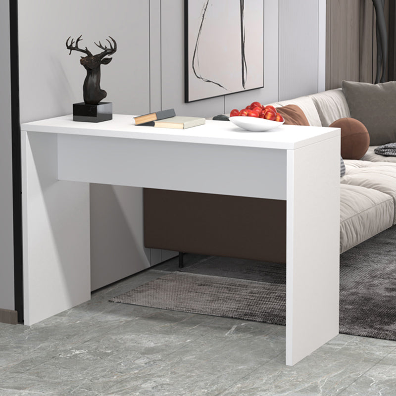 Contemporary Rectangle Double Pedestal Bar Table for Kitchen Dining Room White Without Chairs Clearhalo 'Bar Furniture' 'Bar Tables' 'bar_tables' 'furn' 'furn_bar_tables' 'Furniture' 'Kitchen & Dining Furniture' 7734814