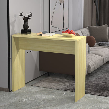 Contemporary Rectangle Double Pedestal Bar Table for Kitchen Dining Room Light Brown Without Chairs Clearhalo 'Bar Furniture' 'Bar Tables' 'bar_tables' 'furn' 'furn_bar_tables' 'Furniture' 'Kitchen & Dining Furniture' 7734816