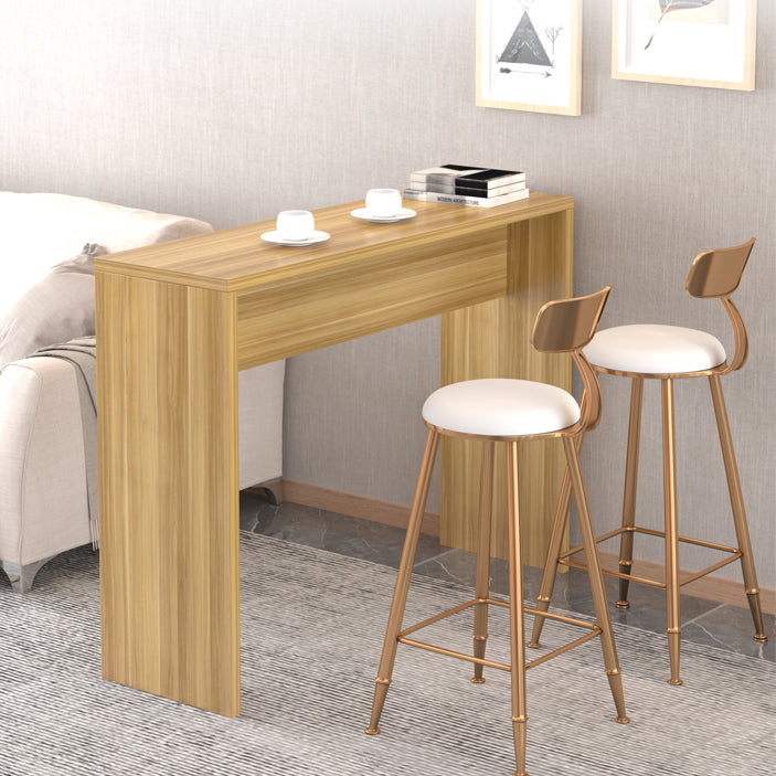 Contemporary Rectangle Double Pedestal Bar Table for Kitchen Dining Room Clearhalo 'Bar Furniture' 'Bar Tables' 'bar_tables' 'furn' 'furn_bar_tables' 'Furniture' 'Kitchen & Dining Furniture' 7734826