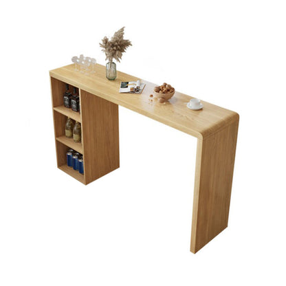 Contemporary Natural Finish Wooden Bistro Table for Small Places