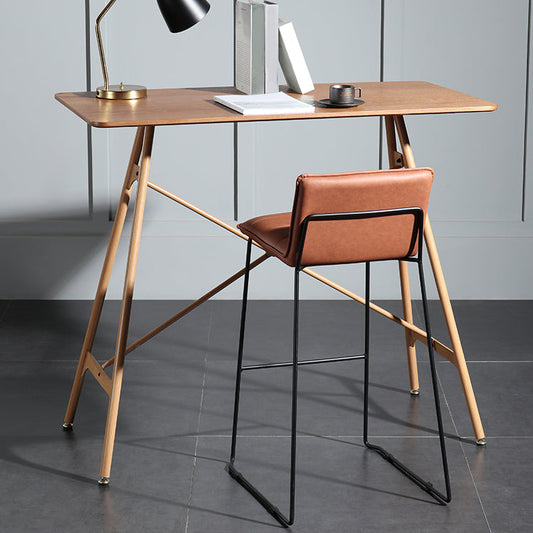 Moderne woonkamer rechthoek houten trestle bar eettafel