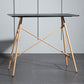 Modern Living Room Rectangle Wooden Trestle Bar Dining Table