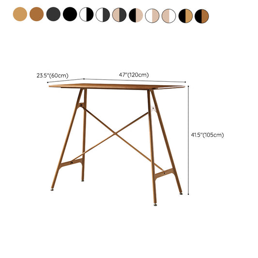 Moderne woonkamer rechthoek houten trestle bar eettafel