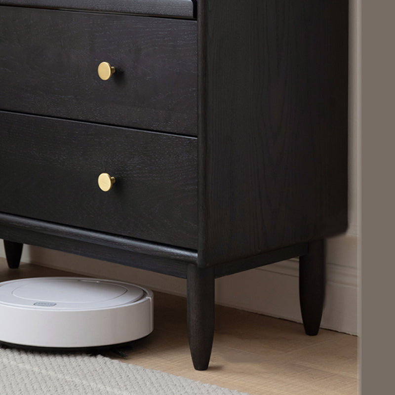 Schwarzer massiver Holzkurioschrank moderne Glastüren mit Beleuchtung