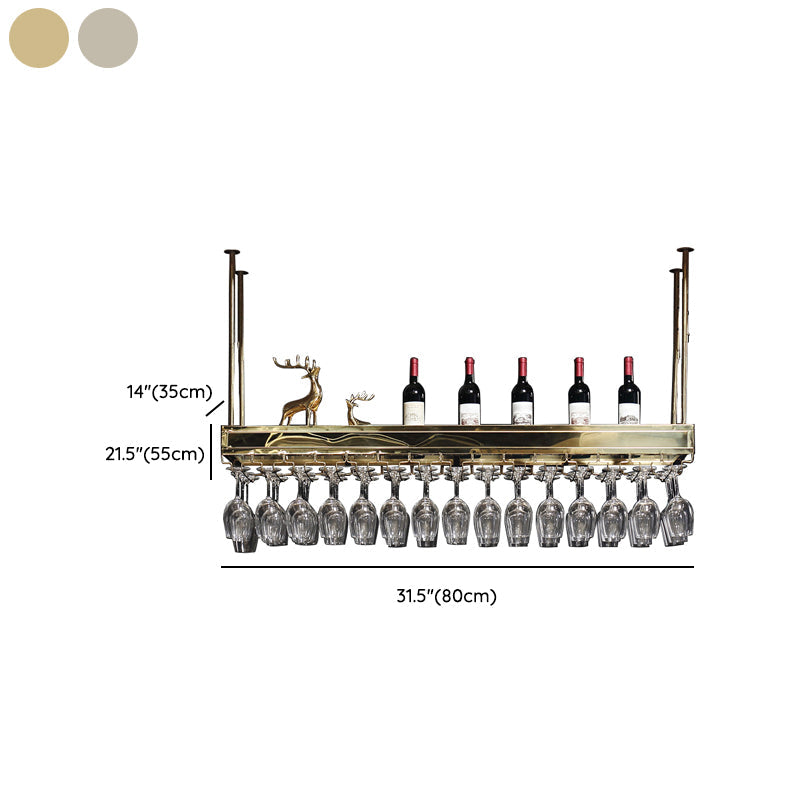 キッチン用のモダンな洗練された仕上げメタルハンギングワインホルダー