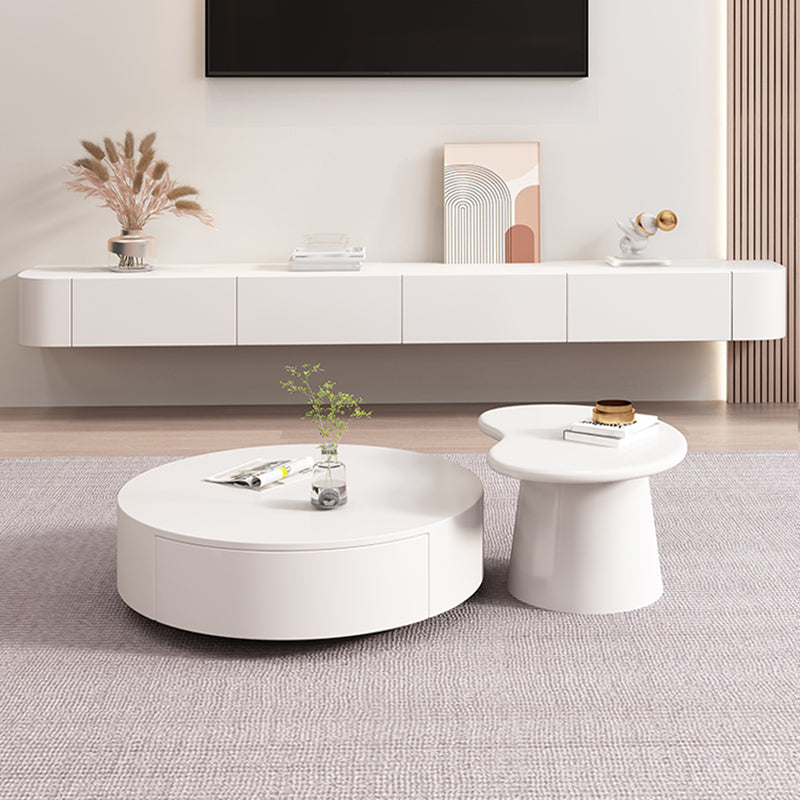 Solid Wood TV Stand Console White Media Console with Drawers Clearhalo 'furn' 'furn_tv_stands_entertainment_centers' 'Furniture' 'Living Room Furniture' 'TV Stands & Entertainment Centers' 'TV Stands & Media Storage Furniture' 'tv_stands_entertainment_centers' 7735477