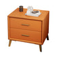 Leather Bed Nightstand Classic Glam Bedside Cabinet with Drawers
