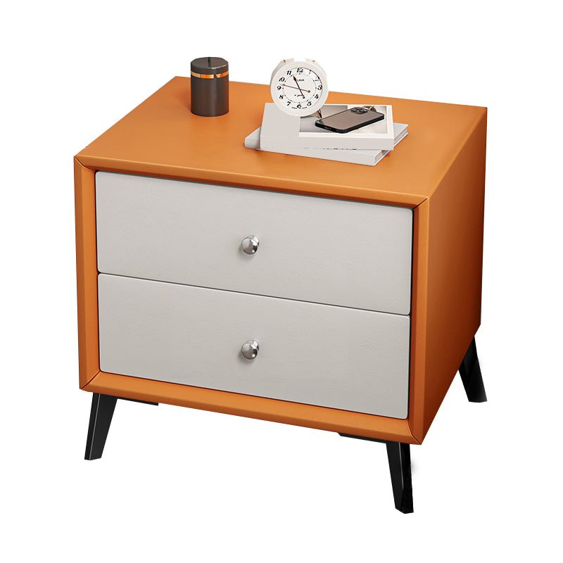 Tablette de chevet de lit en cuir classique armoire de chevet glamour avec tiroirs