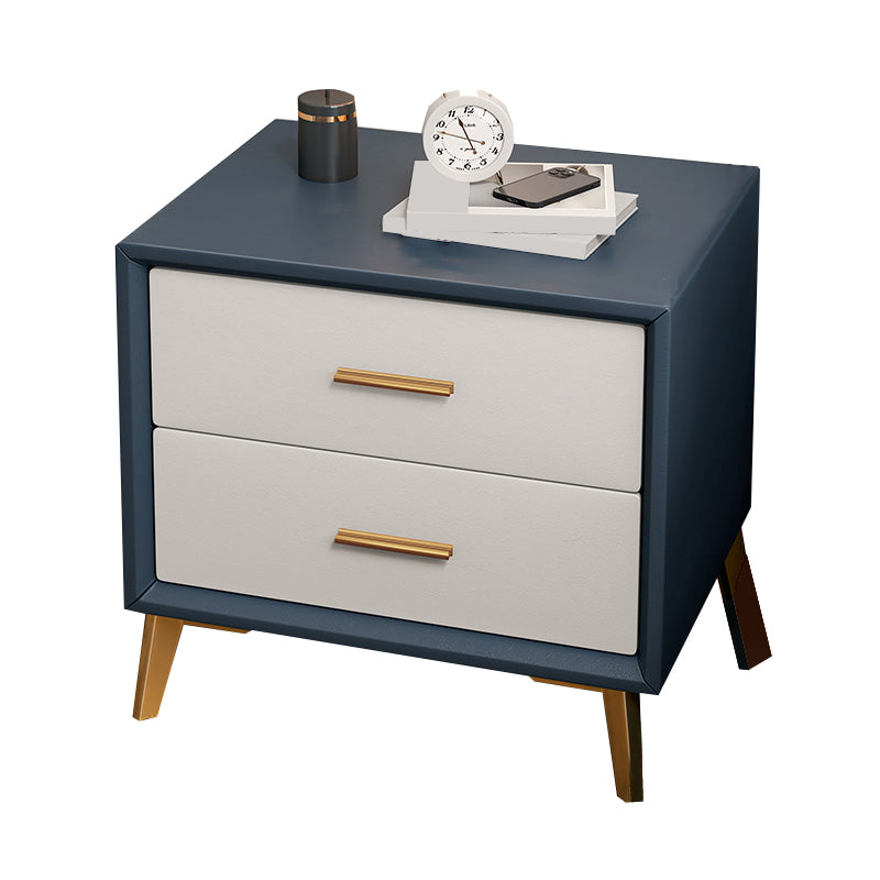 Tablette de chevet de lit en cuir classique armoire de chevet glamour avec tiroirs