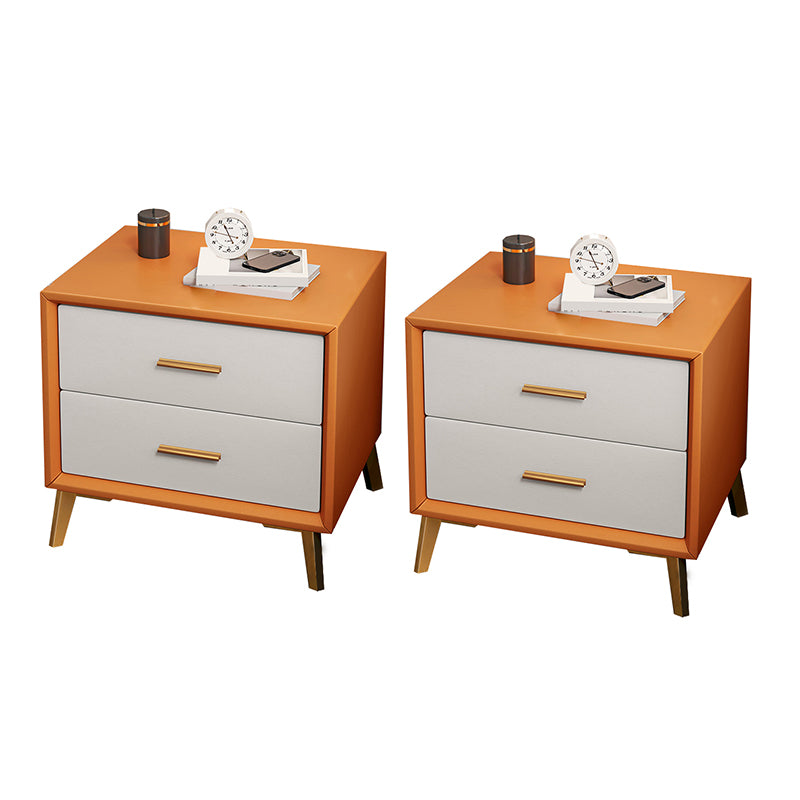 Tablette de chevet de lit en cuir classique armoire de chevet glamour avec tiroirs