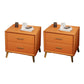Leather Bed Nightstand Classic Glam Bedside Cabinet with Drawers